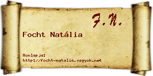 Focht Natália névjegykártya